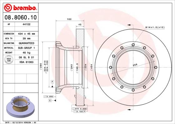 Brembo 08.8060.10 - Brake Disc autospares.lv