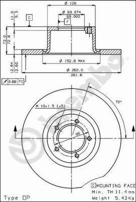 FTE BS1085 - Brake Disc autospares.lv