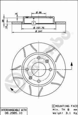 Brembo 08.2985.75 - Brake Disc autospares.lv