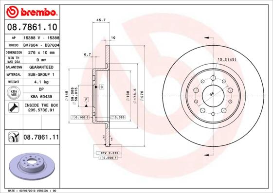 Brembo 08.7861.11 - Brake Disc autospares.lv