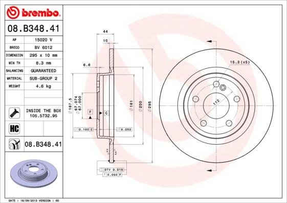 Brembo 08.B348.41 - Brake Disc autospares.lv