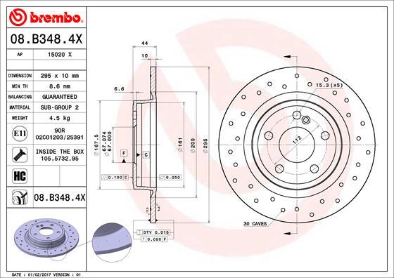 Brembo 08.B348.4X - Brake Disc autospares.lv