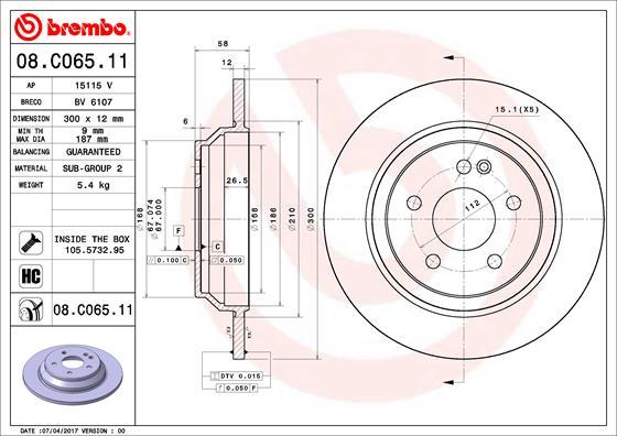 Brembo 08.C065.11 - Brake Disc autospares.lv