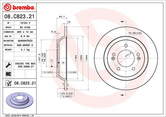 Brembo 08.C823.21 - Brake Disc autospares.lv