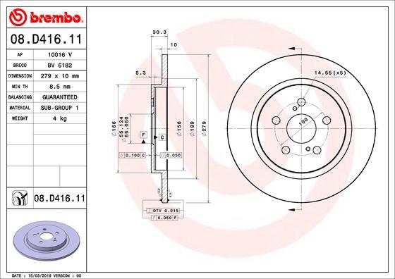 Brembo 08.D416.11 - Brake Disc autospares.lv