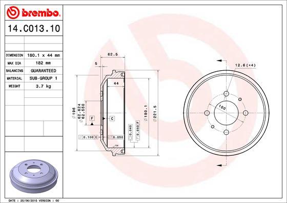 Brembo 14.C013.10 - Brake Drum autospares.lv