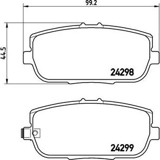 Brembo P 49 044 - Brake Pad Set, disc brake autospares.lv