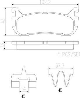 Brembo P49046N - Brake Pad Set, disc brake autospares.lv