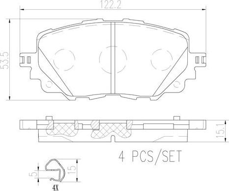 Brembo P49054N - Brake Pad Set, disc brake autospares.lv