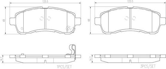 Brembo P 49 057 - Brake Pad Set, disc brake autospares.lv