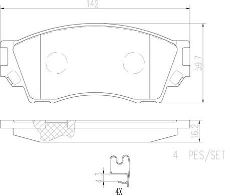 Brembo P49019N - Brake Pad Set, disc brake autospares.lv