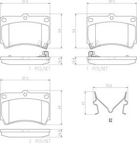 Brembo P49016N - Brake Pad Set, disc brake autospares.lv