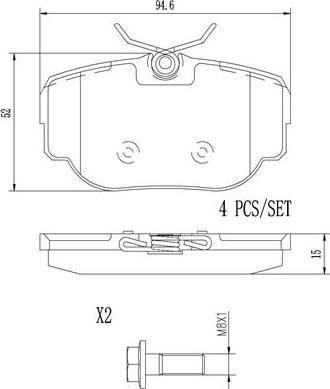 Brembo P44009N - Brake Pad Set, disc brake autospares.lv