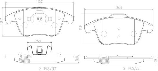 Brembo P44020N - Brake Pad Set, disc brake autospares.lv