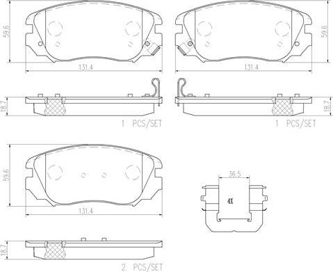 Brembo P59054N - Brake Pad Set, disc brake autospares.lv