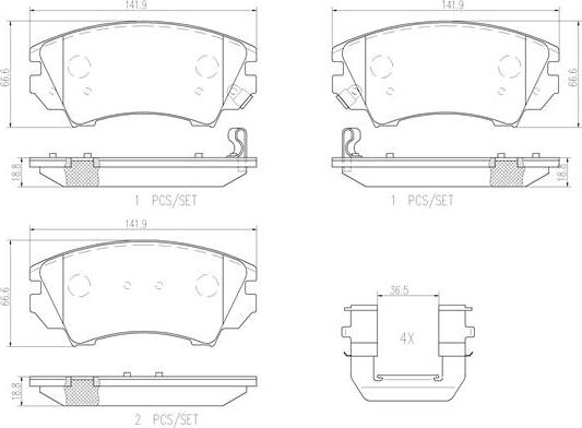 Brembo P59055N - Brake Pad Set, disc brake autospares.lv