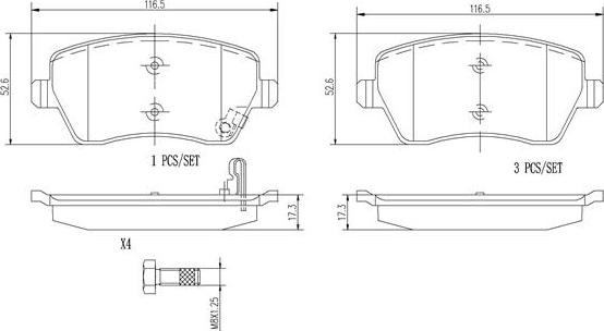 Brembo P59050N - Brake Pad Set, disc brake autospares.lv