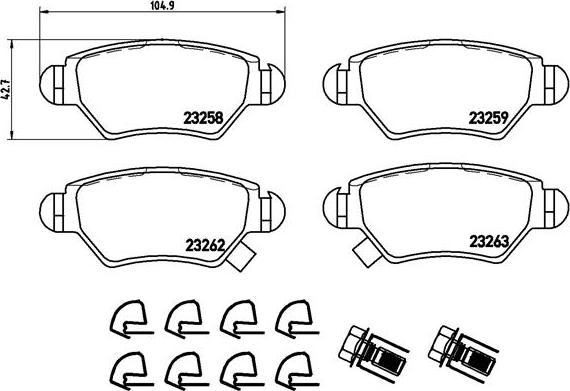 Brembo P 59 031 - Brake Pad Set, disc brake autospares.lv