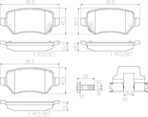 Brembo P59038N - Brake Pad Set, disc brake autospares.lv