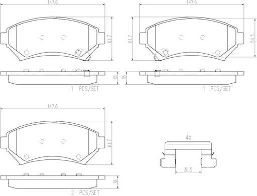 Brembo P59028N - Brake Pad Set, disc brake autospares.lv