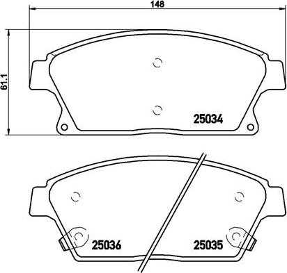 Brembo P 59 077 - Brake Pad Set, disc brake autospares.lv