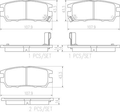 Brembo P54018N - Brake Pad Set, disc brake autospares.lv