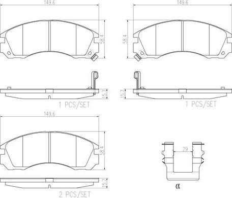 Brembo P54017N - Brake Pad Set, disc brake autospares.lv