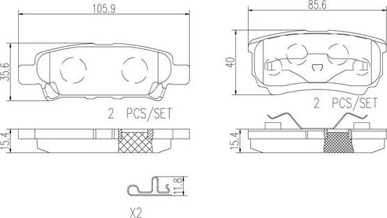 Brembo P54034N - Brake Pad Set, disc brake autospares.lv