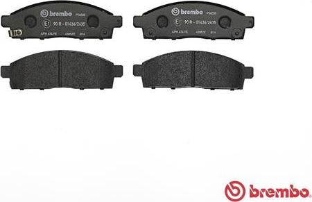 Brembo P 54 038 - Brake Pad Set, disc brake autospares.lv