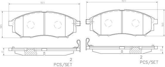 Brembo P56094N - Brake Pad Set, disc brake autospares.lv