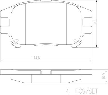 Brembo P56050N - Brake Pad Set, disc brake autospares.lv