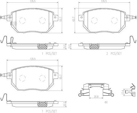 Brembo P56051N - Brake Pad Set, disc brake autospares.lv