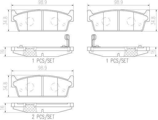 Brembo P56053N - Brake Pad Set, disc brake autospares.lv