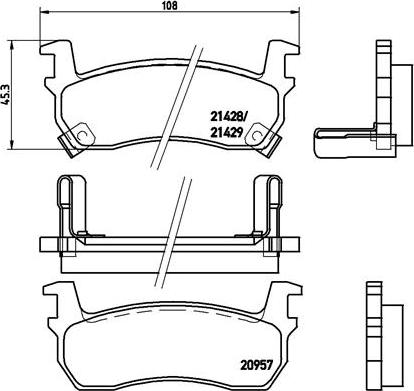 Brembo P 56 057 - Brake Pad Set, disc brake autospares.lv