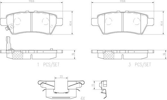 Brembo P56060N - Brake Pad Set, disc brake autospares.lv