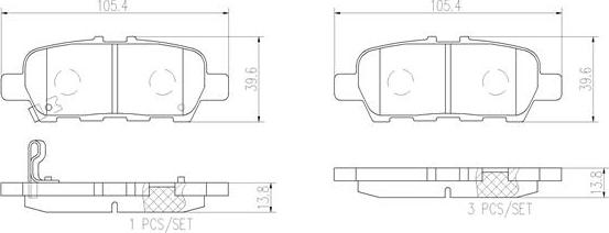 Brembo P56068N - Brake Pad Set, disc brake autospares.lv