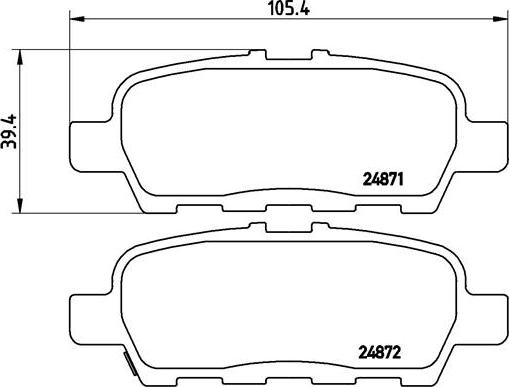 Brembo P 56 068 - Brake Pad Set, disc brake autospares.lv