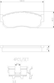 Brembo P56011N - Brake Pad Set, disc brake autospares.lv