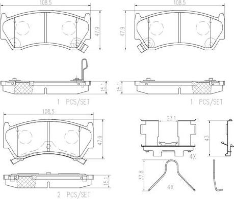 Brembo P56026N - Brake Pad Set, disc brake autospares.lv