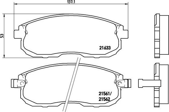 Brembo P 56 021 - Brake Pad Set, disc brake autospares.lv