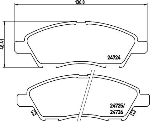 Brembo P 56 070 - Brake Pad Set, disc brake autospares.lv