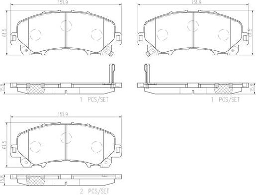 Brembo P56106N - Brake Pad Set, disc brake autospares.lv