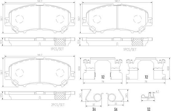 Brembo P56100N - Brake Pad Set, disc brake autospares.lv