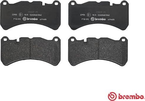 Brembo P 50 092 - Brake Pad Set, disc brake autospares.lv