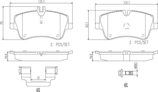 Brembo P50045N - Brake Pad Set, disc brake autospares.lv