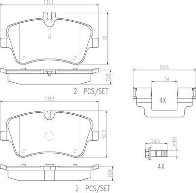 Brembo P50046N - Brake Pad Set, disc brake autospares.lv