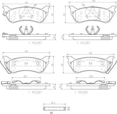 Brembo P50040N - Brake Pad Set, disc brake autospares.lv