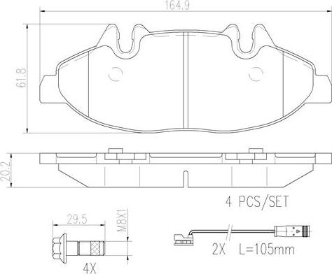 Brembo P50050N - Brake Pad Set, disc brake autospares.lv