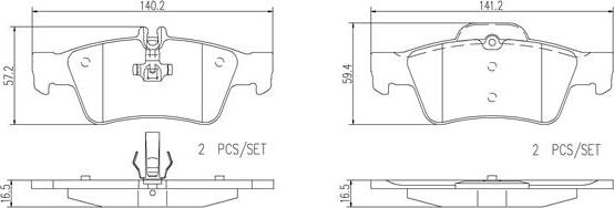 Brembo P50052N - Brake Pad Set, disc brake autospares.lv