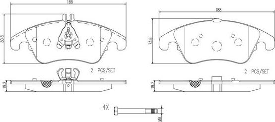 Brembo P50069N - Brake Pad Set, disc brake autospares.lv